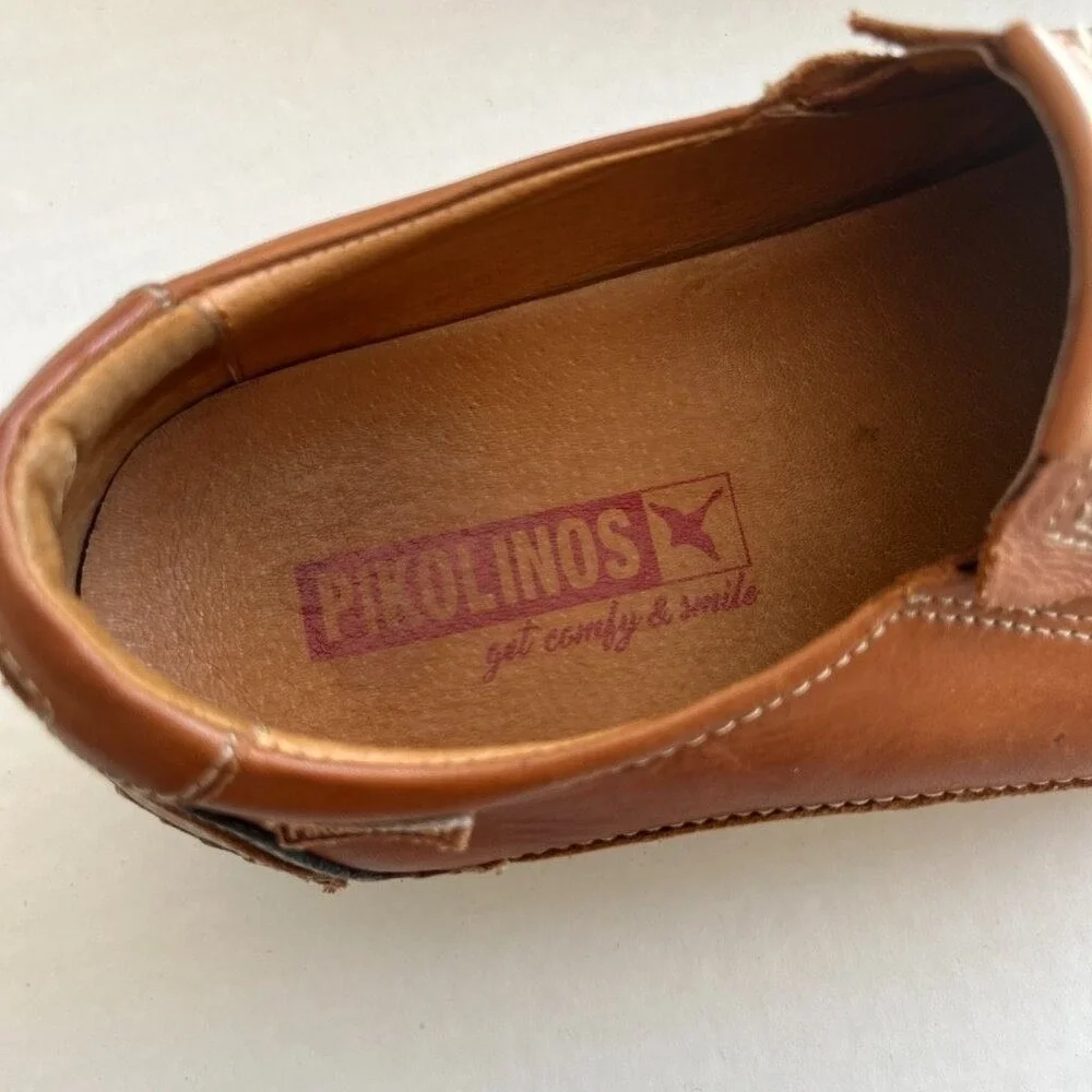 Pikolinos Mens Sz 40 San Telmo Calfskin Leather Loafer Slip On Brandy Shoes